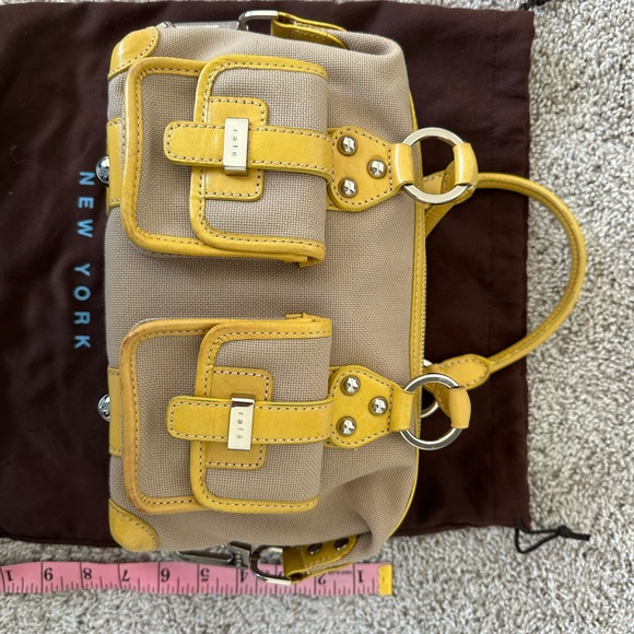 Cream and Yellow Tote with Gold Hardware - Picture 9 of 9